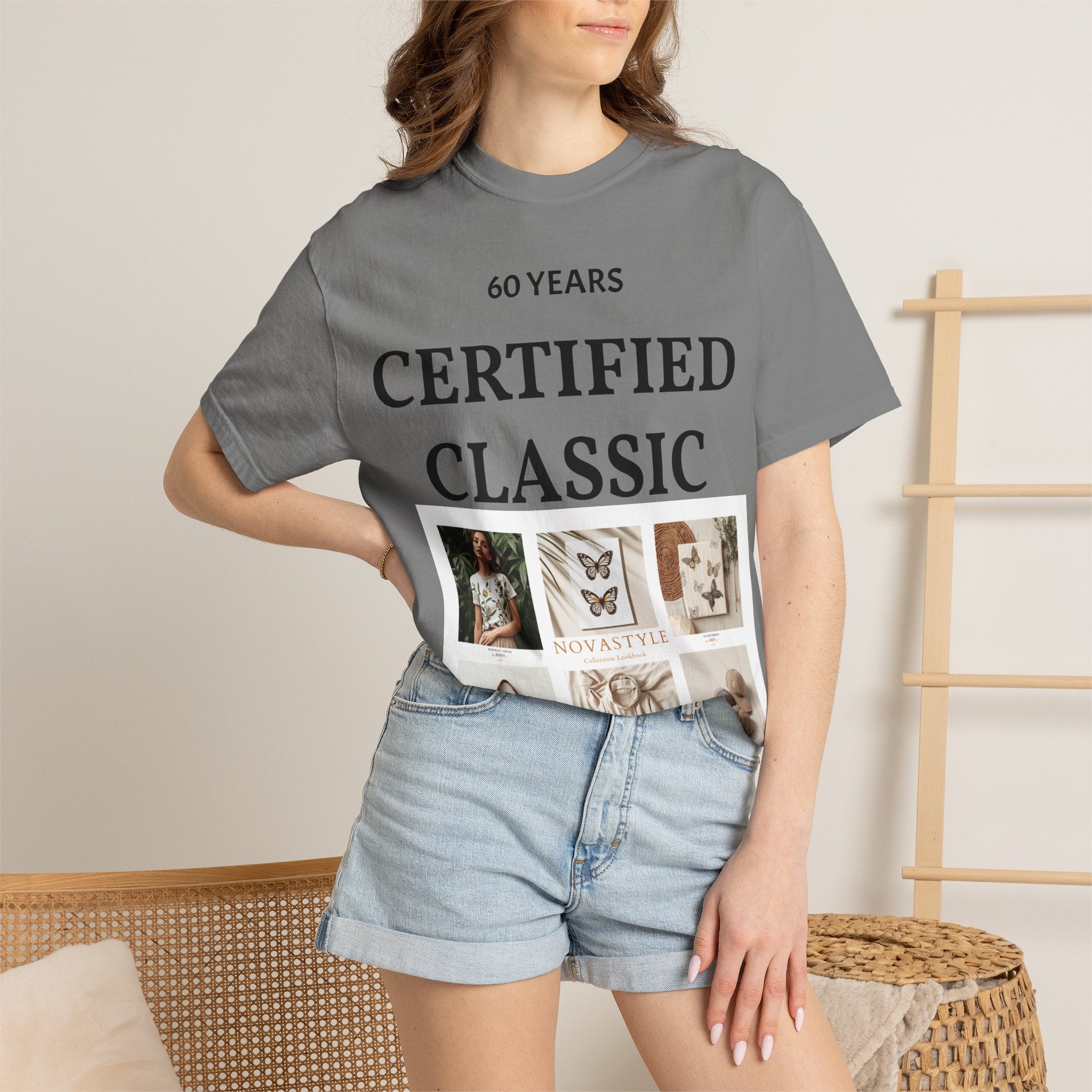 Certified Classic 60 Years T-Shirt – Vintage Collage Home &amp; Lifestyle Tee