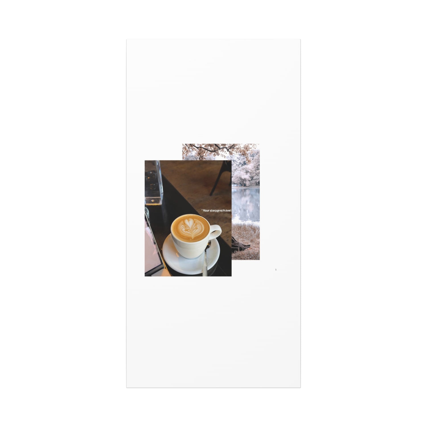 Latte &amp; Landscape Matte Canvas Wall Art — Coffee Shop Photo Collage