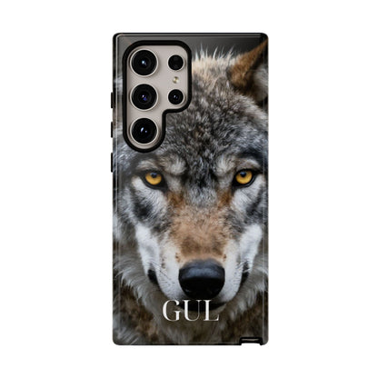 Wolf Eyes Phone Case — Fierce Wildlife iPhone Protective Case with ‘GUL’ Text