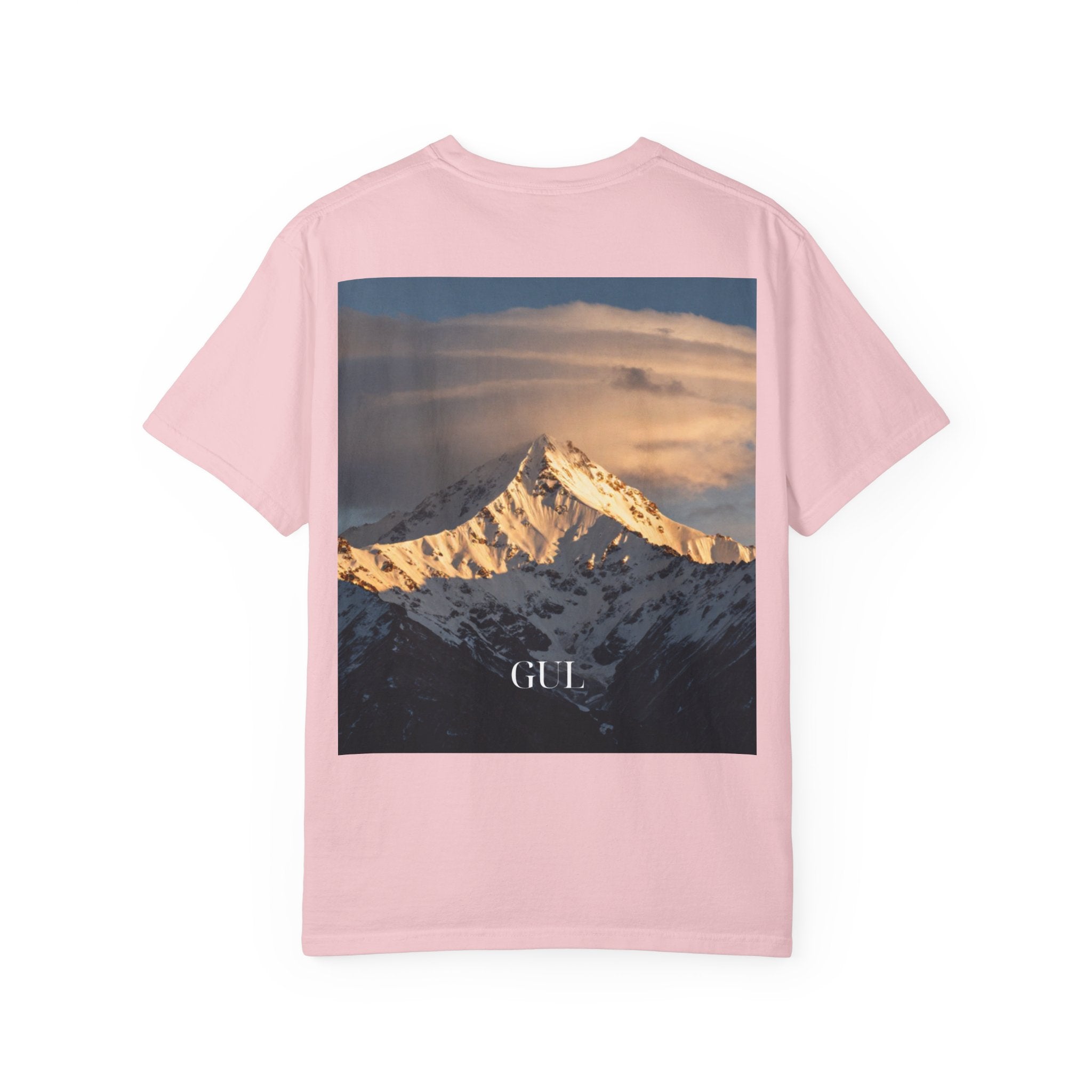 Graphic T-Shirt — Modern Gold Abstract &amp; Mountain Photo Print