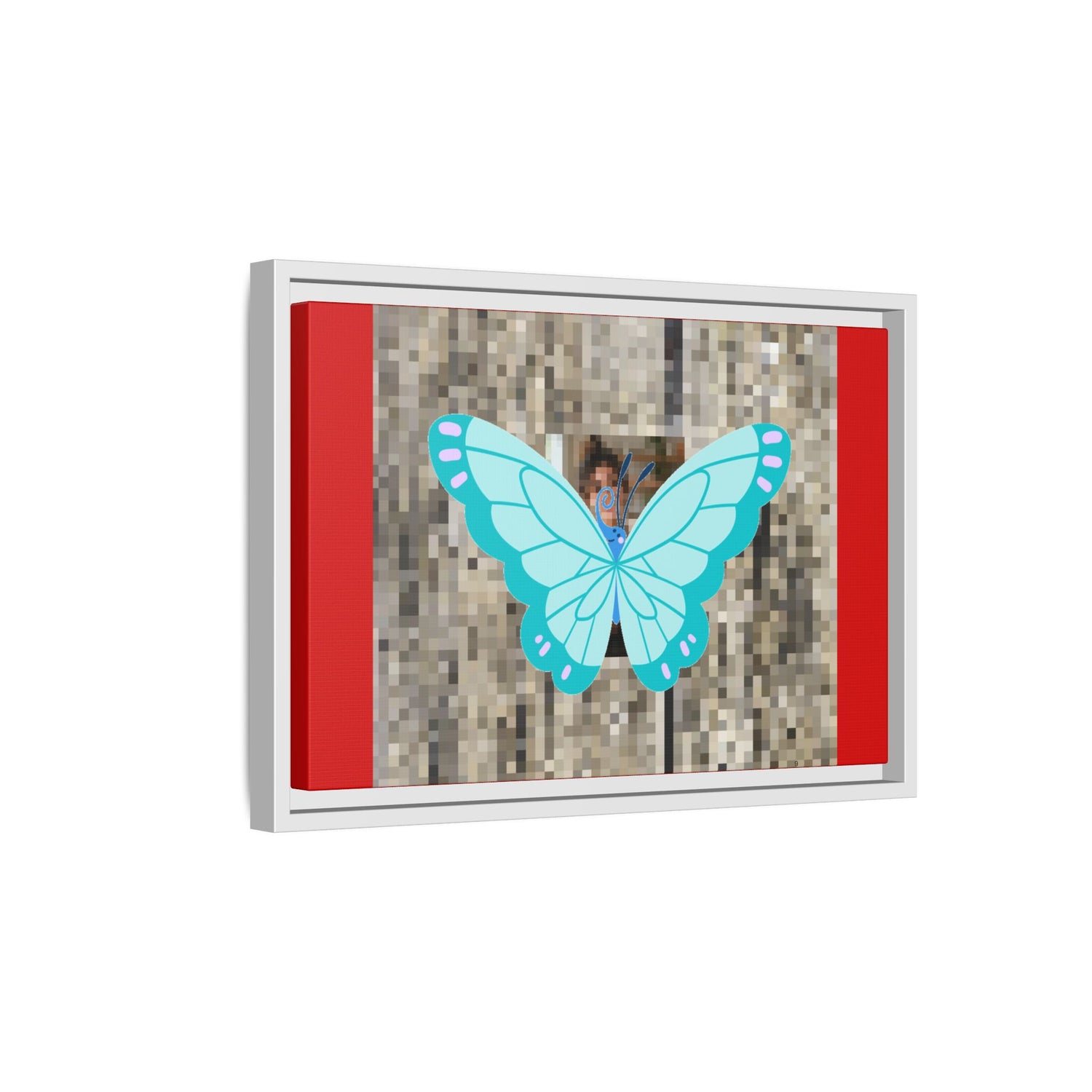 Blue Butterfly Framed Canvas Art – Matte Multi‑Color Wall Print