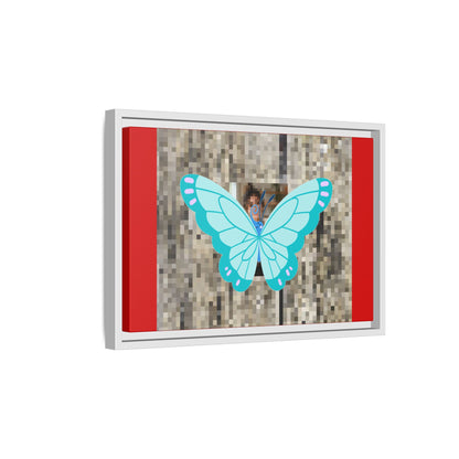 Blue Butterfly Framed Canvas Art – Matte Multi‑Color Wall Print