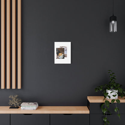 Latte &amp; Landscape Matte Canvas Wall Art — Coffee Shop Photo Collage