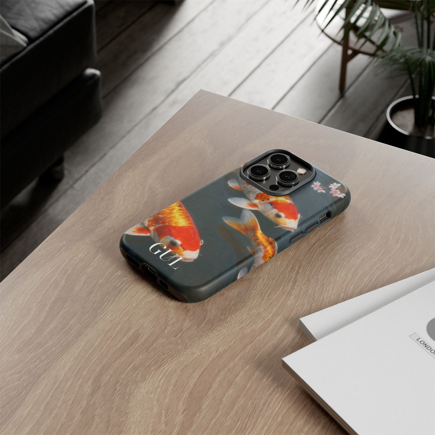 Koi Fish Tough Phone Case — Floral Pond Design