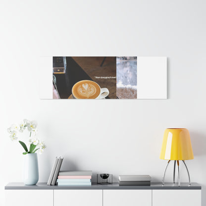 Latte &amp; Landscape Matte Canvas Wall Art — Coffee Shop Photo Collage