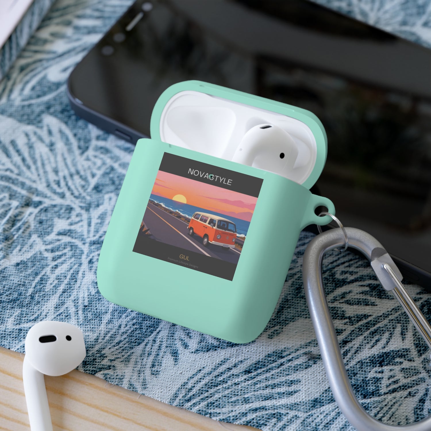 AirPods Case — Retro Sunset Van &amp; Forest Deer Prints