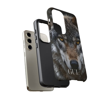 Wolf Eyes Phone Case — Fierce Wildlife iPhone Protective Case with ‘GUL’ Text