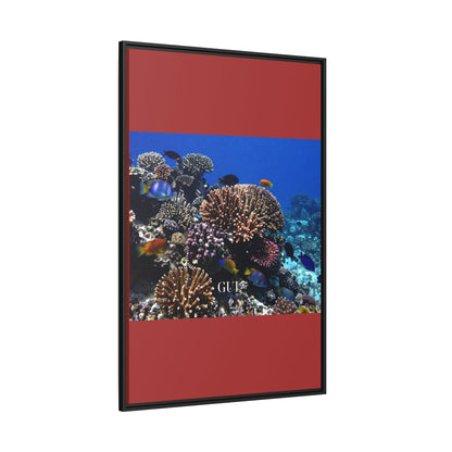 Framed Coral Reef Matte Canvas Wall Art — Tropical Ocean Photography Print