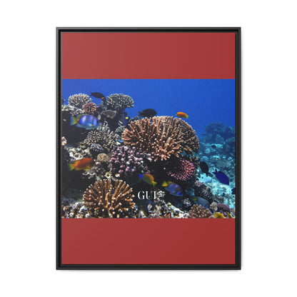 Framed Coral Reef Matte Canvas Wall Art — Tropical Ocean Photography Print