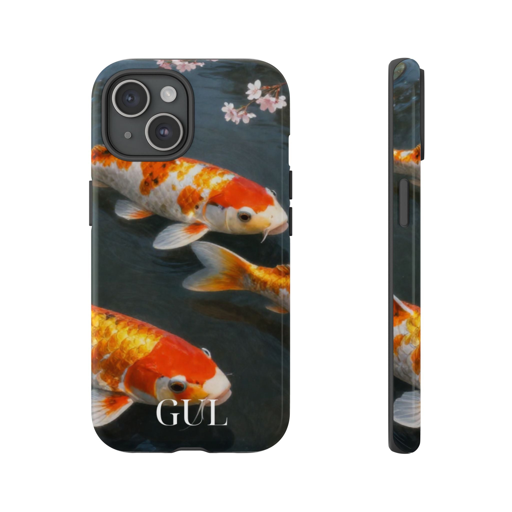 Koi Fish Tough Phone Case — Floral Pond Design