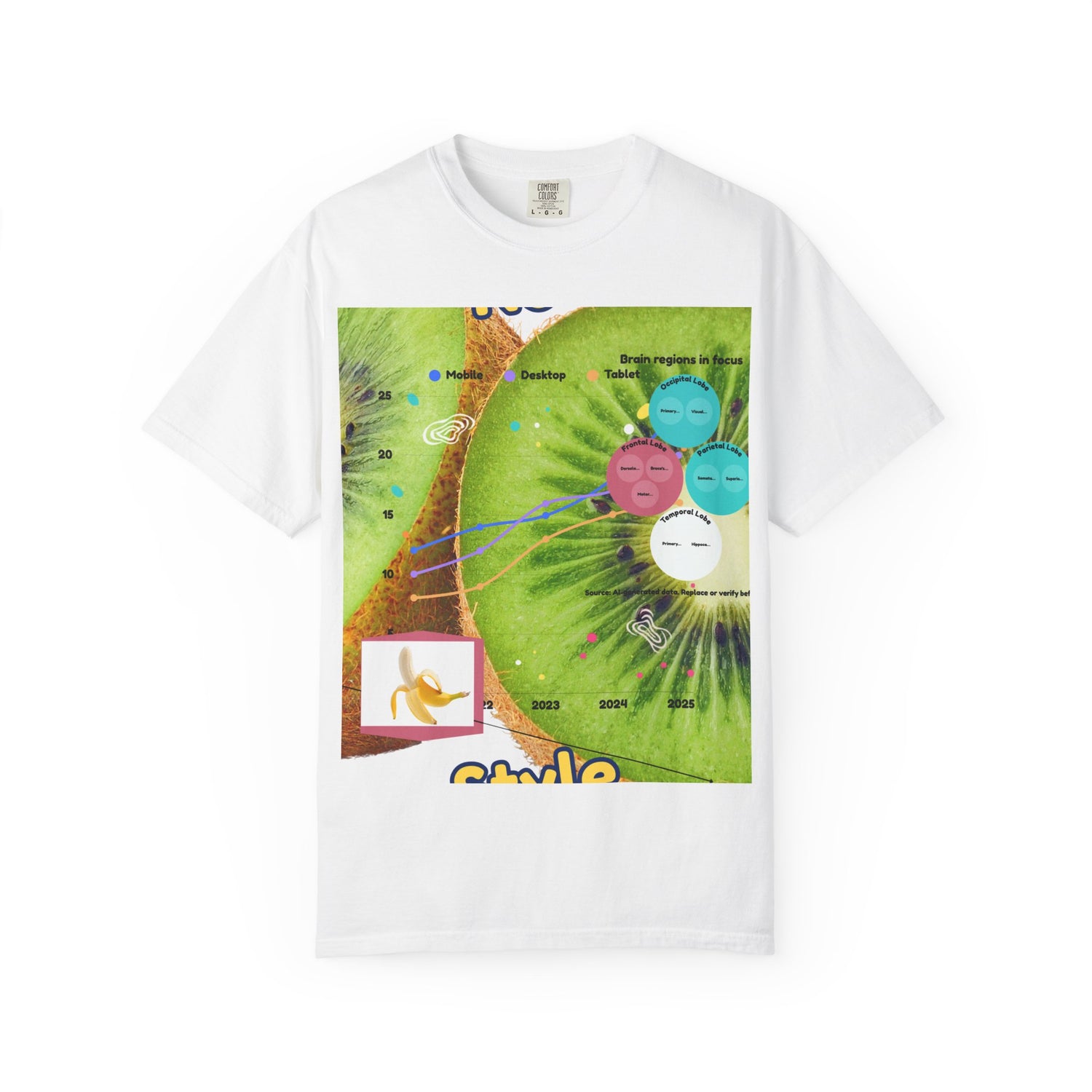 Kiwi Collage Graphic T‑Shirt — Nova Style Floral Art Tee