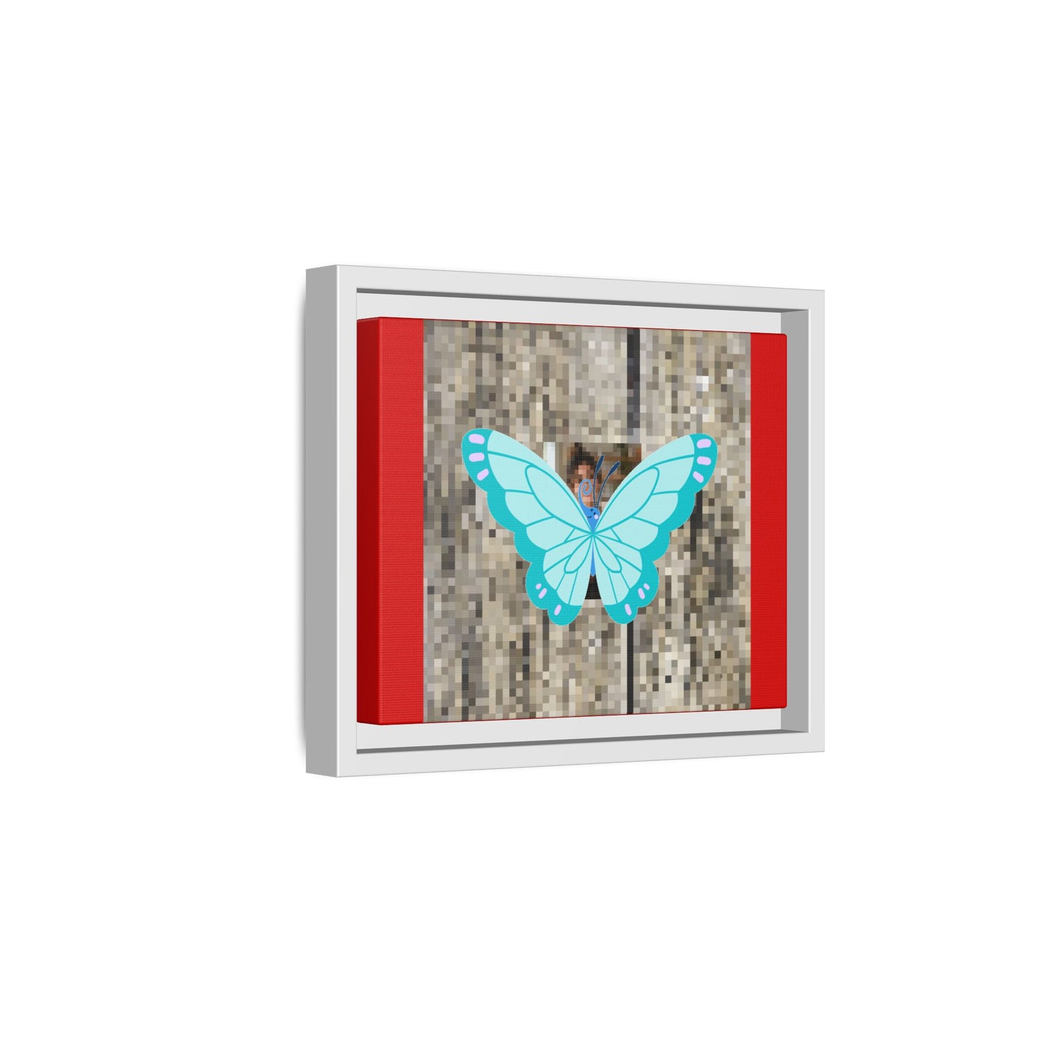 Blue Butterfly Framed Canvas Art – Matte Multi‑Color Wall Print