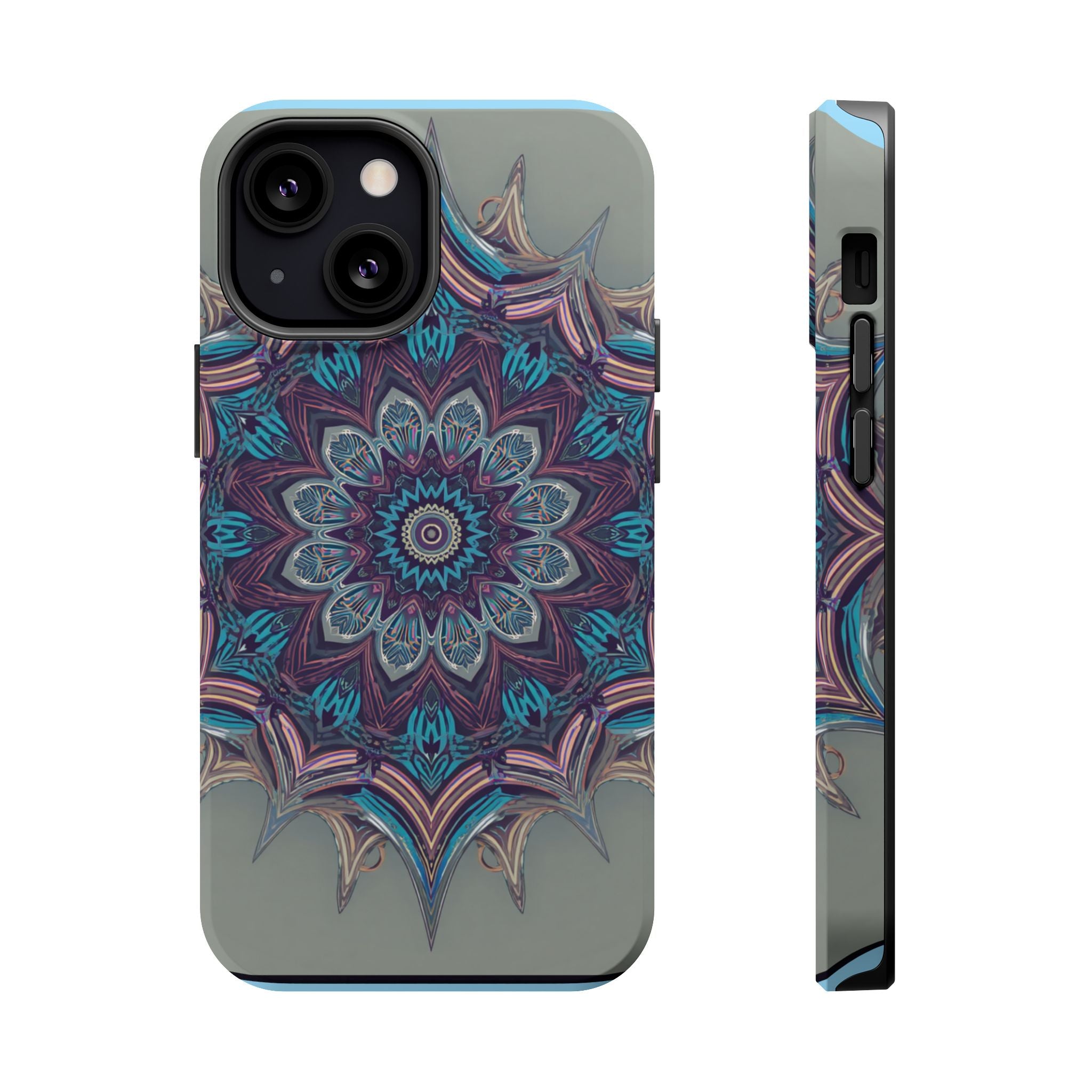 Phone Case — Blue Purple Mandala Magnetic Impact-Resistant Case