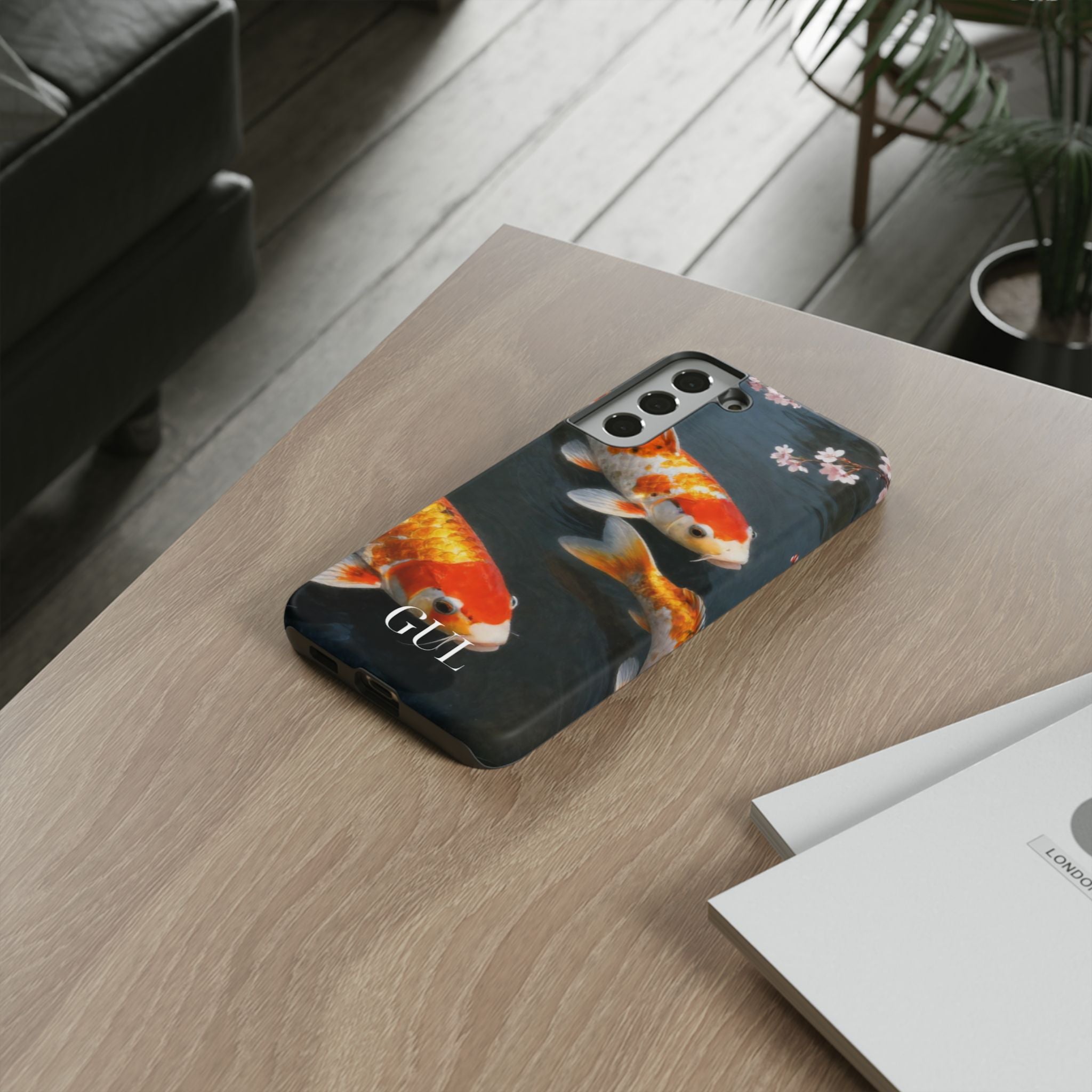 Koi Fish Tough Phone Case — Floral Pond Design