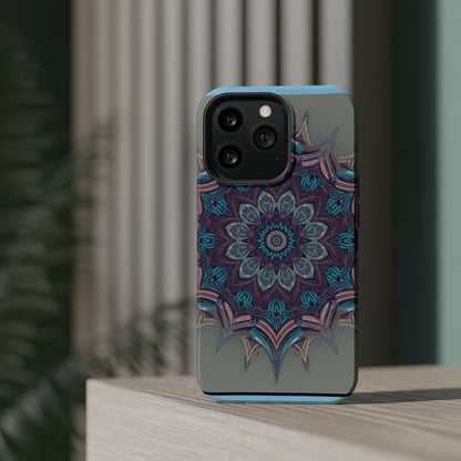Phone Case — Blue Purple Mandala Magnetic Impact-Resistant Case
