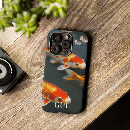 Koi Fish Tough Phone Case — Floral Pond Design