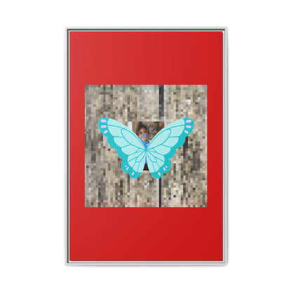 Blue Butterfly Framed Canvas Art – Matte Multi‑Color Wall Print