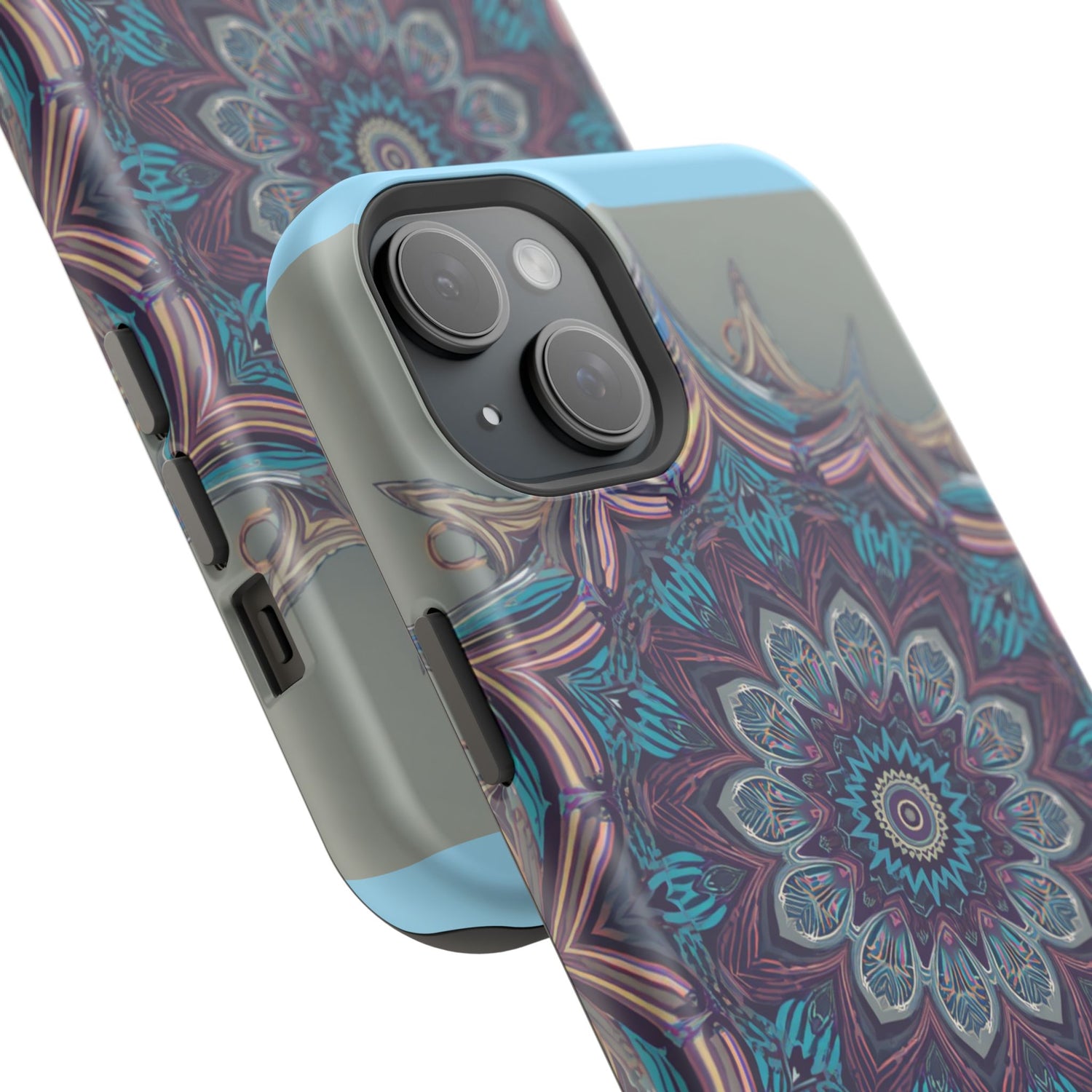 Phone Case — Blue Purple Mandala Magnetic Impact-Resistant Case