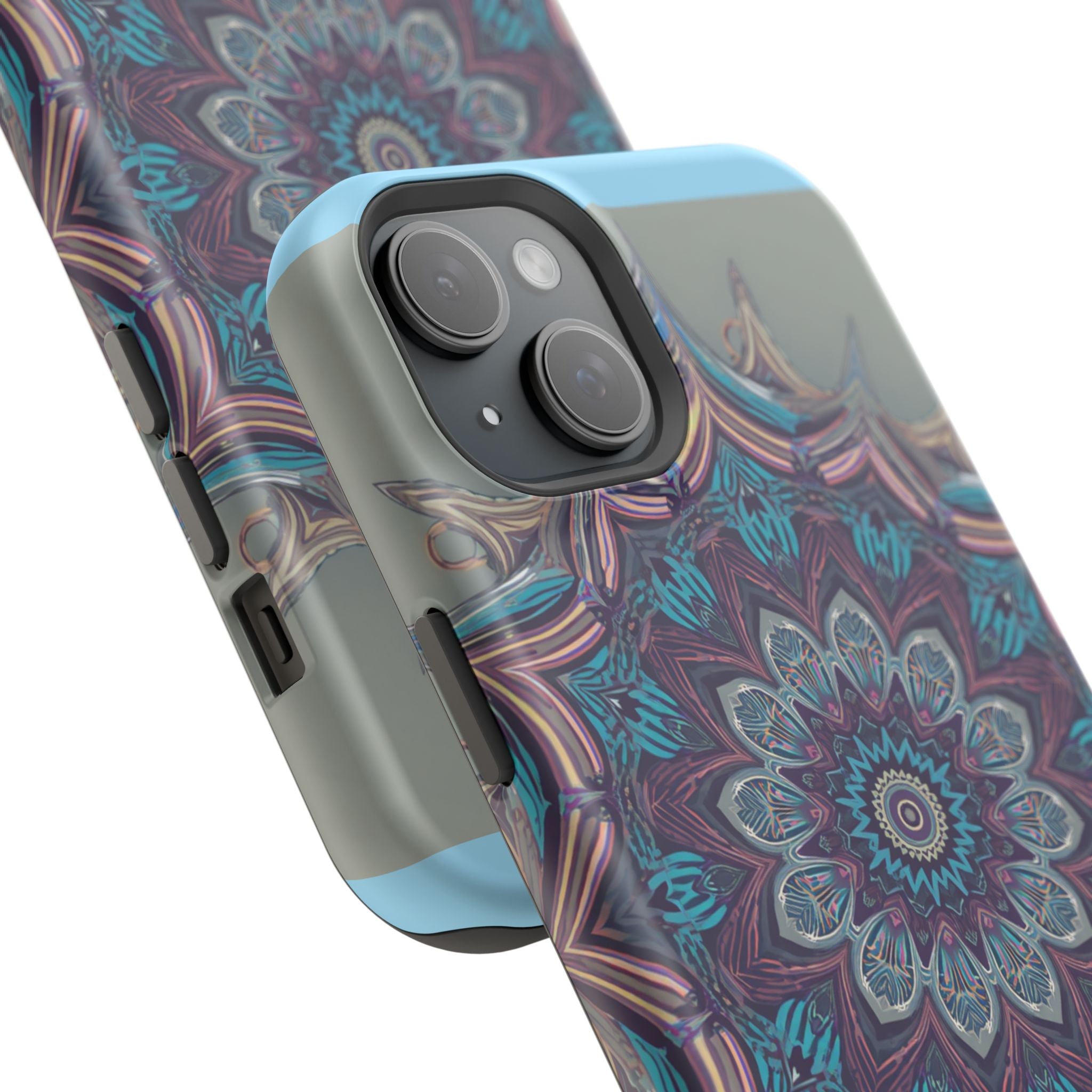 Phone Case — Blue Purple Mandala Magnetic Impact-Resistant Case