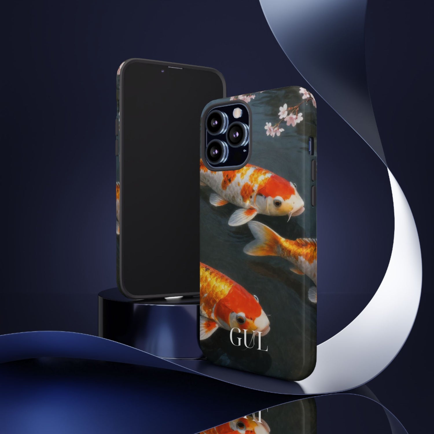 Koi Fish Tough Phone Case — Floral Pond Design