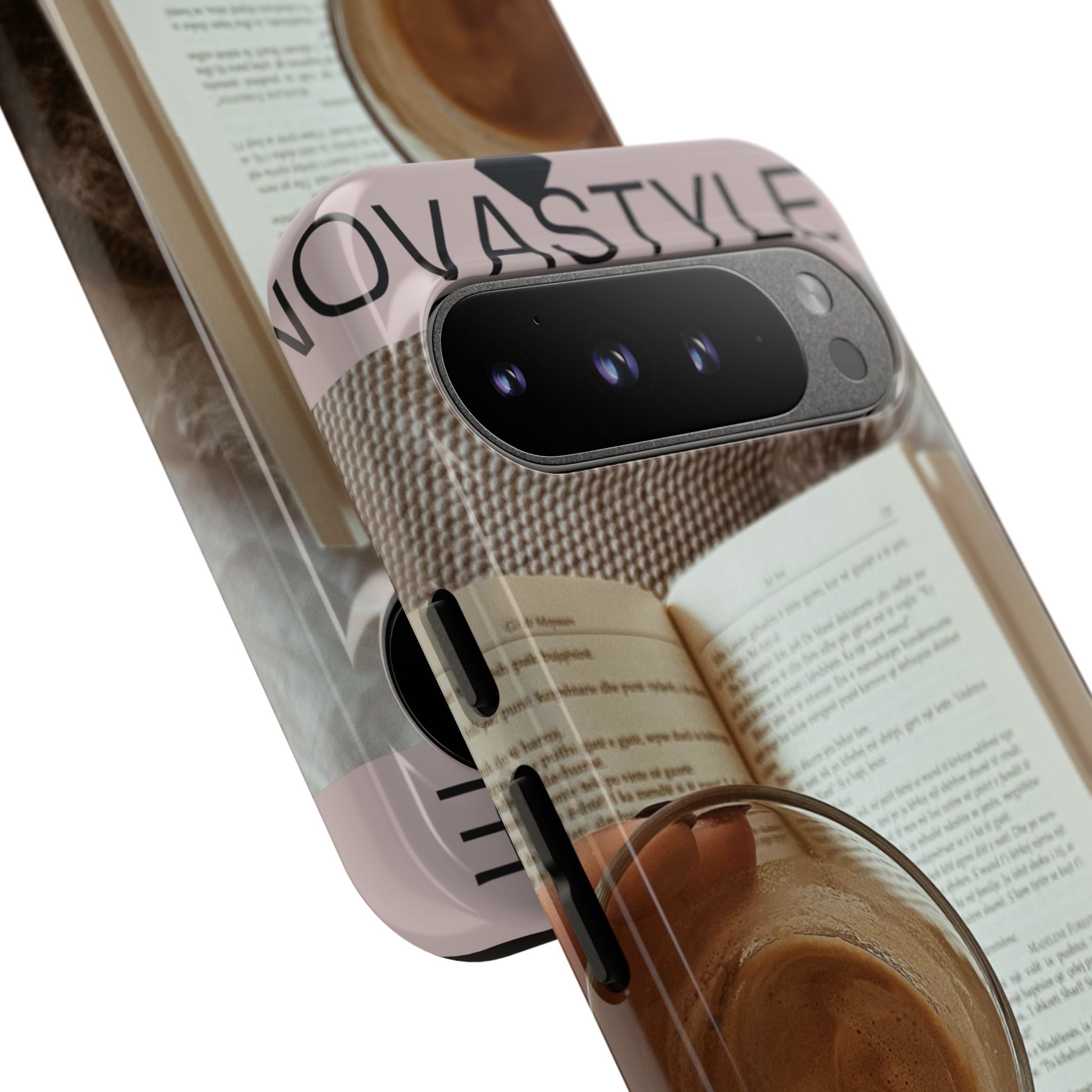 Cozy Reading Phone Case — Coffee &amp; Book Protective Cover