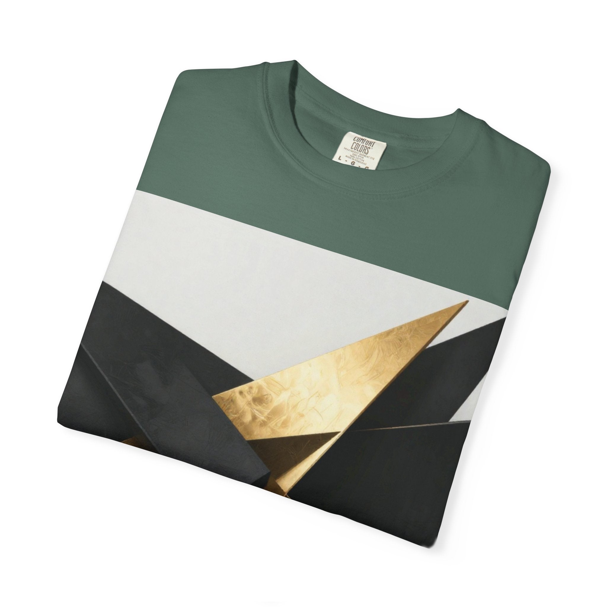 Graphic T-Shirt — Modern Gold Abstract &amp; Mountain Photo Print