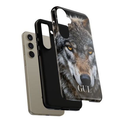 Wolf Eyes Phone Case — Fierce Wildlife iPhone Protective Case with ‘GUL’ Text
