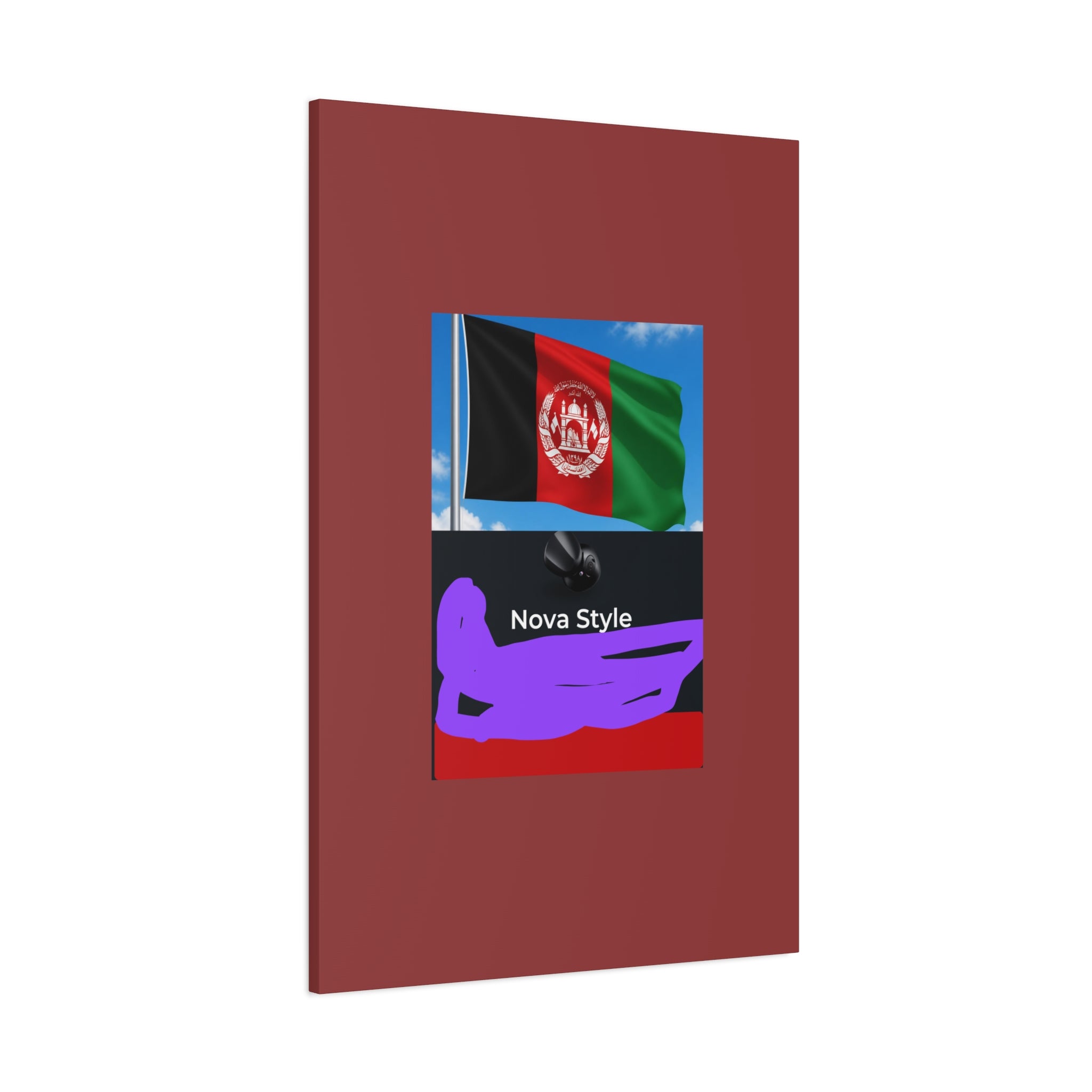 Afghan Flag Matte Canvas Print — Stretched 1.25" Wall Art