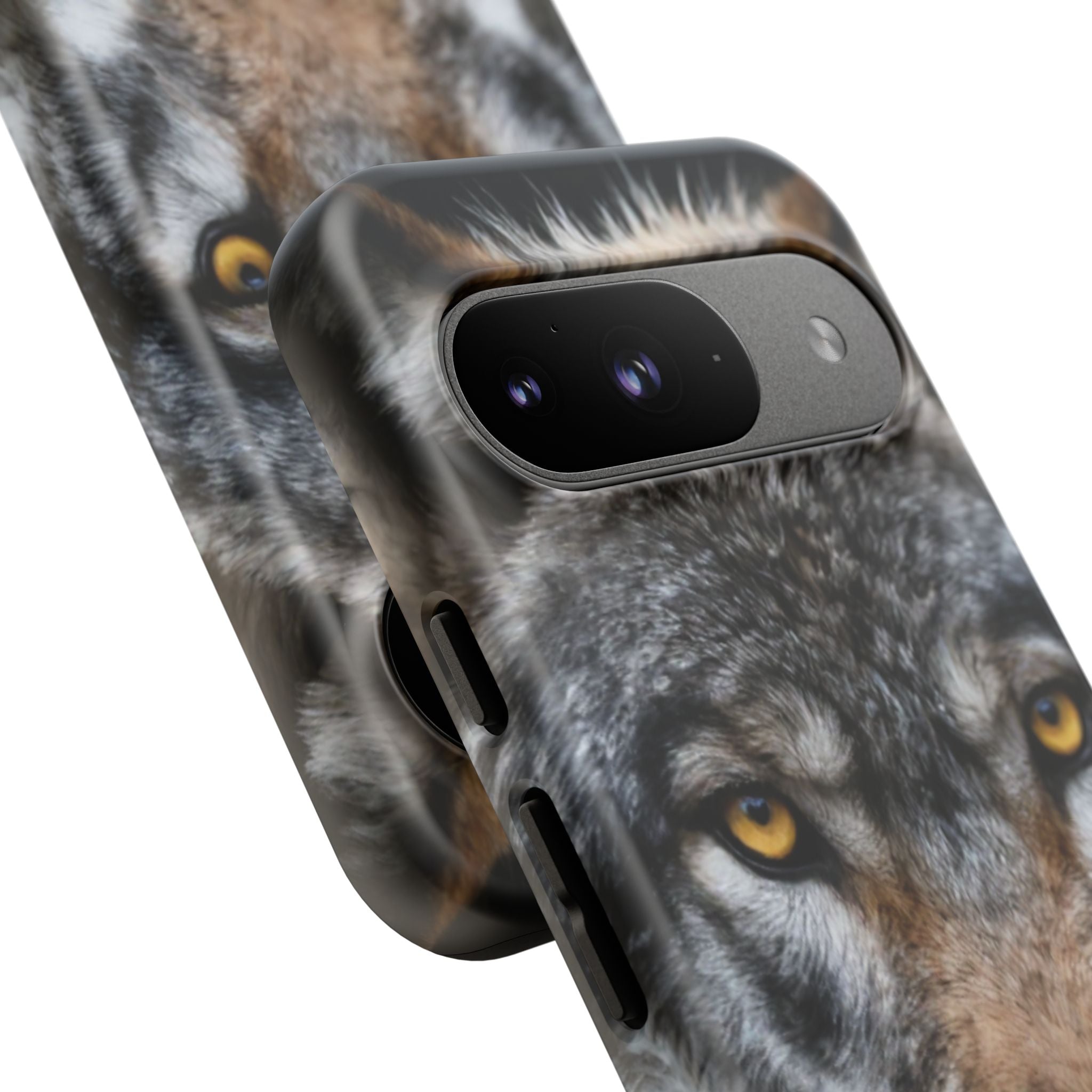 Wolf Eyes Phone Case — Fierce Wildlife iPhone Protective Case with ‘GUL’ Text