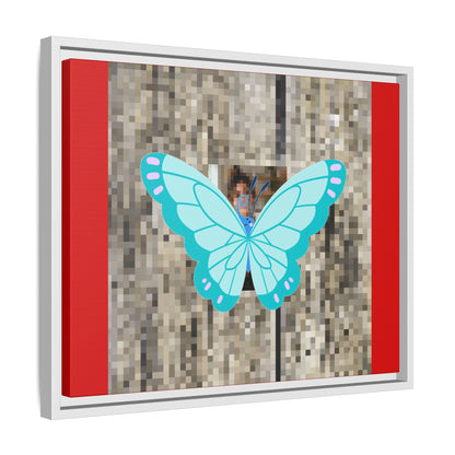 Blue Butterfly Framed Canvas Art – Matte Multi‑Color Wall Print