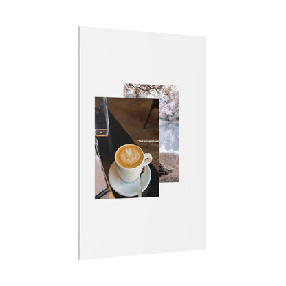 Latte &amp; Landscape Matte Canvas Wall Art — Coffee Shop Photo Collage