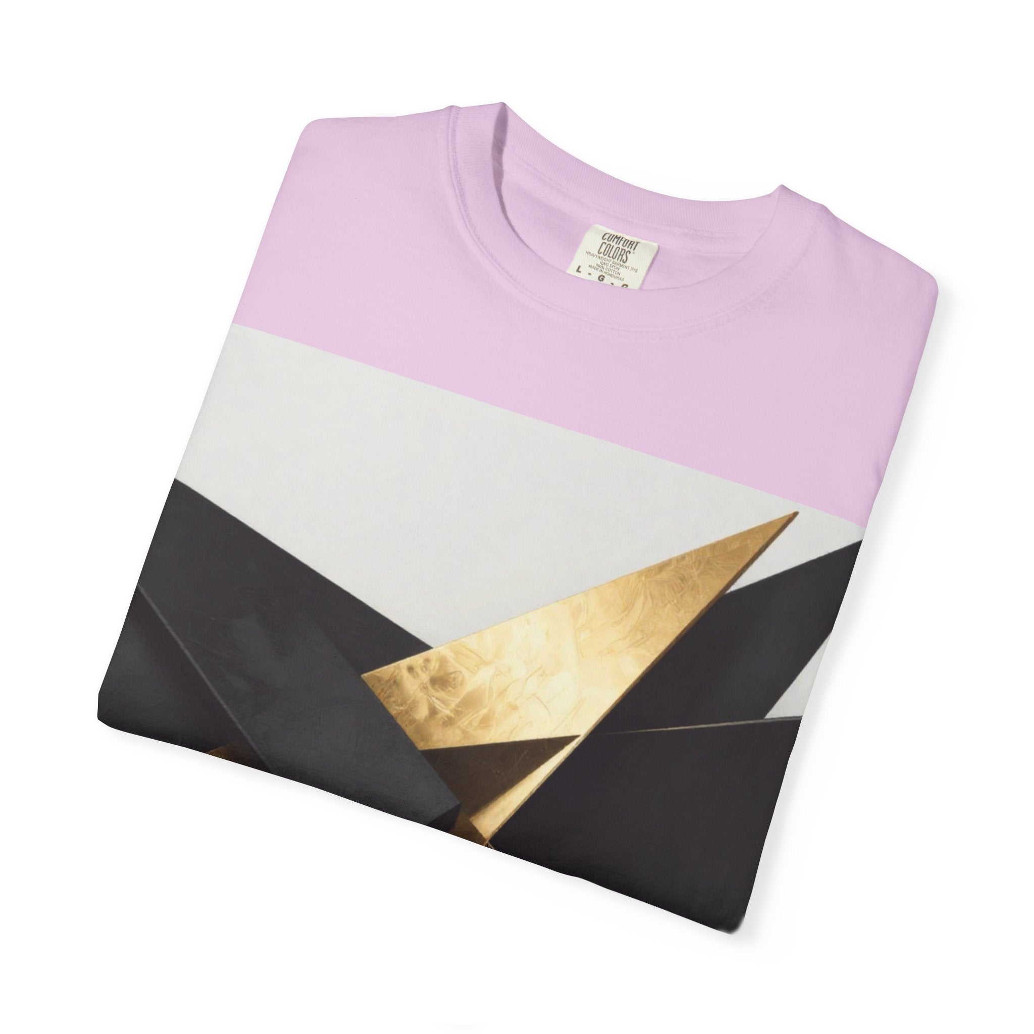 Graphic T-Shirt — Modern Gold Abstract &amp; Mountain Photo Print