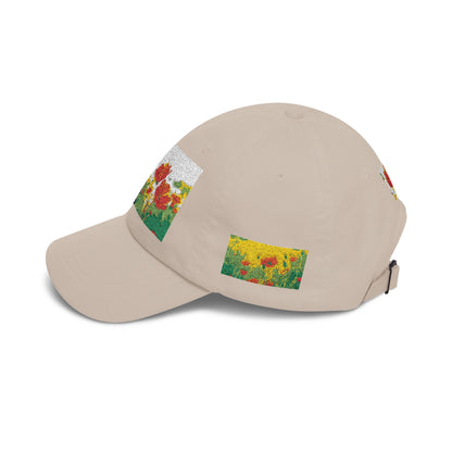 Floral Patch Dad Cap — Colorful Poppy Garden Embroidered Baseball Hat