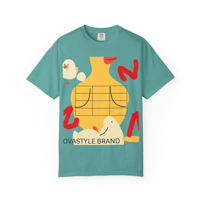 Graphic T-Shirt — Playful Koi &amp; Vase Collage Tee (OVASTYLE Brand)