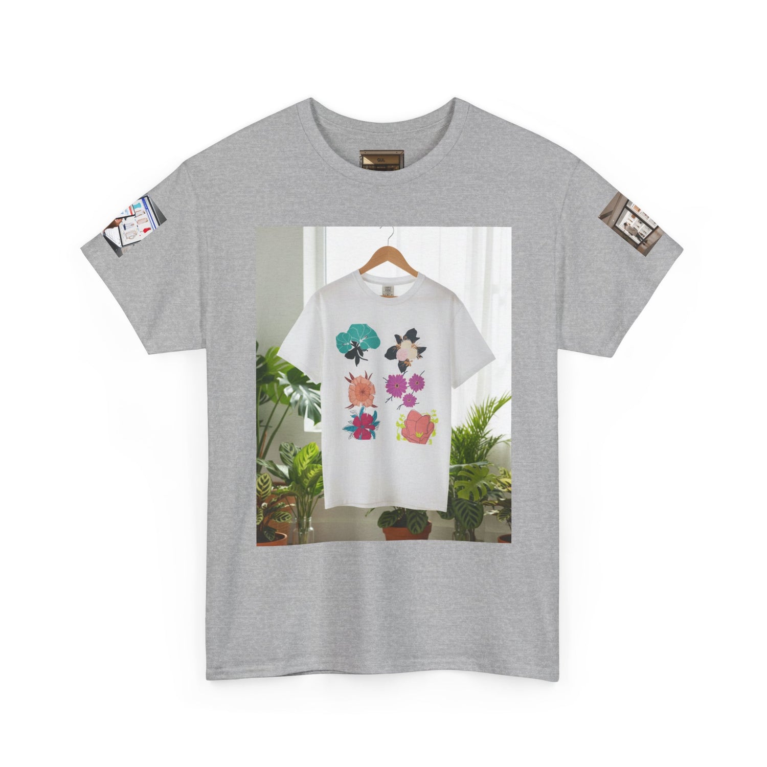Floral Graphic Tee — GUL Botanical Print Cotton Shirt