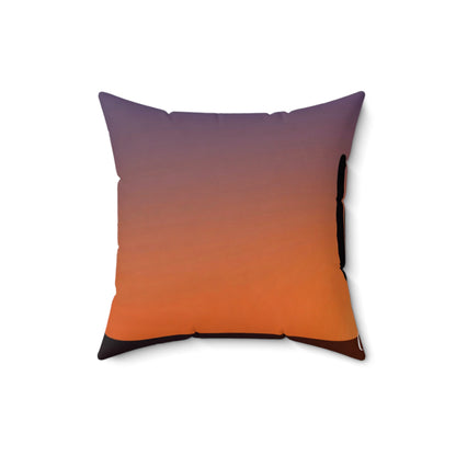 Sunset Gradient Square Pillow — Orange to Violet Sunset Decorative Throw Pillow