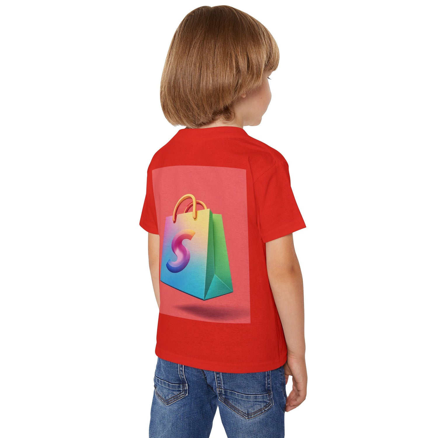 Toddler T-Shirt — Colorful Neon Shop &amp; Rainbow Shopping Bag Graphic