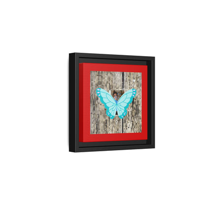 Blue Butterfly Framed Canvas Art – Matte Multi‑Color Wall Print