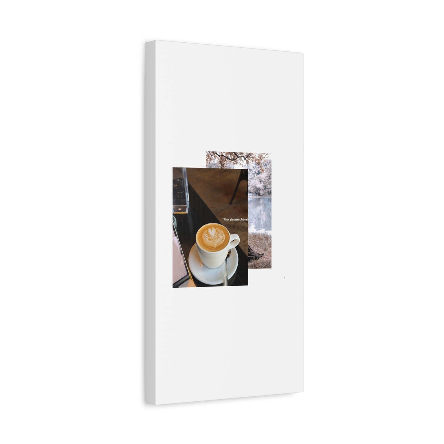 Latte &amp; Landscape Matte Canvas Wall Art — Coffee Shop Photo Collage