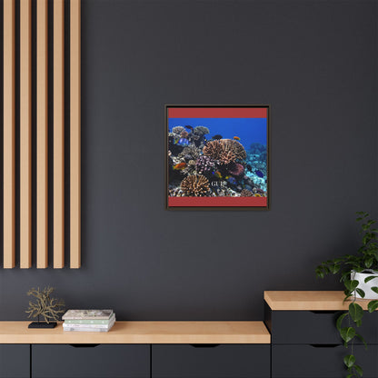 Framed Coral Reef Matte Canvas Wall Art — Tropical Ocean Photography Print