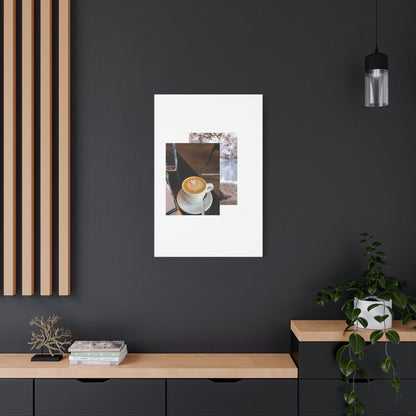 Latte &amp; Landscape Matte Canvas Wall Art — Coffee Shop Photo Collage