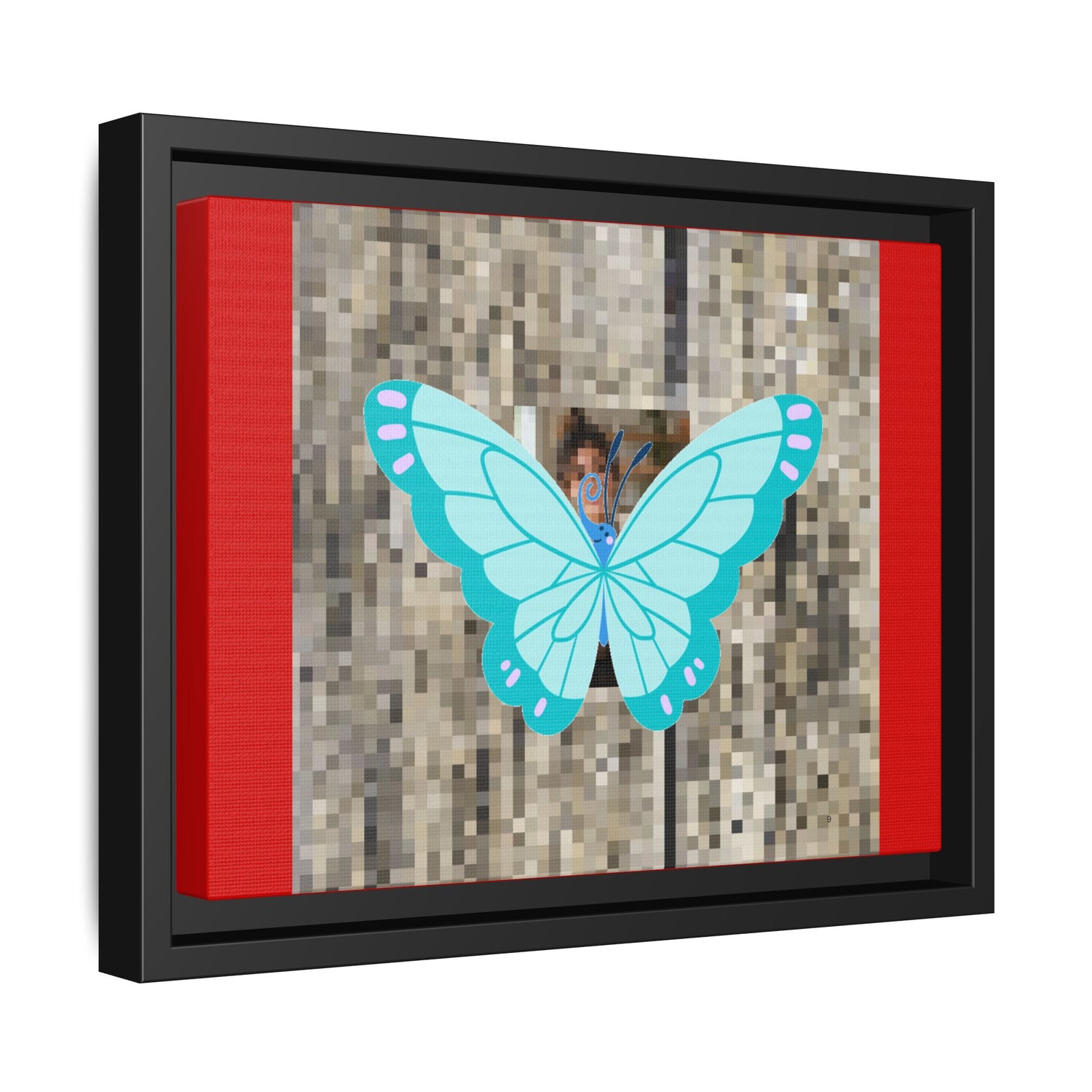 Blue Butterfly Framed Canvas Art – Matte Multi‑Color Wall Print