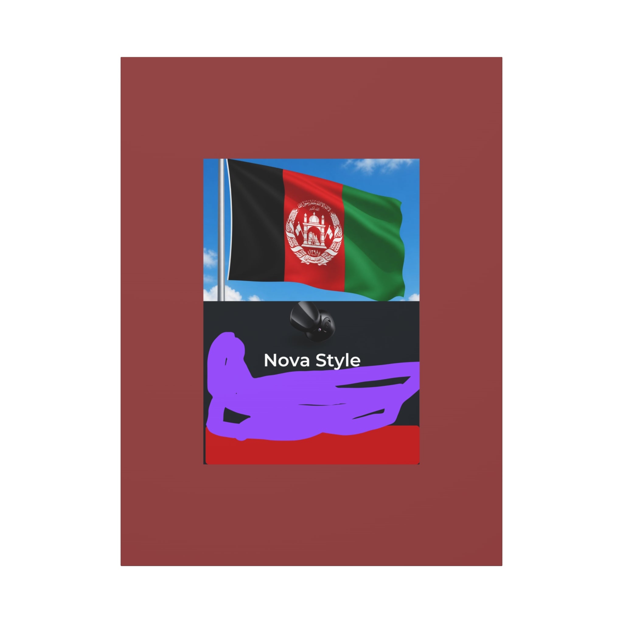 Afghan Flag Matte Canvas Print — Stretched 1.25" Wall Art