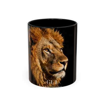 Majestic Lion Accent Coffee Mug — Bold Wildlife Portrait Tea Cup (11/15oz)