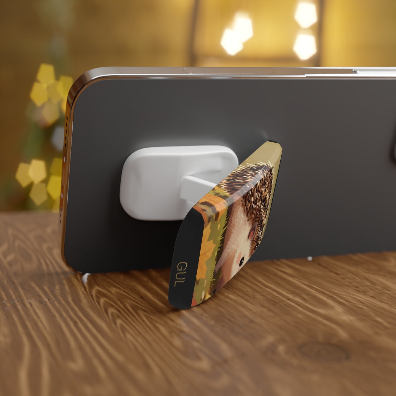 Hedgehog Phone Grip — Cute Fall Woodland Click-On Stand