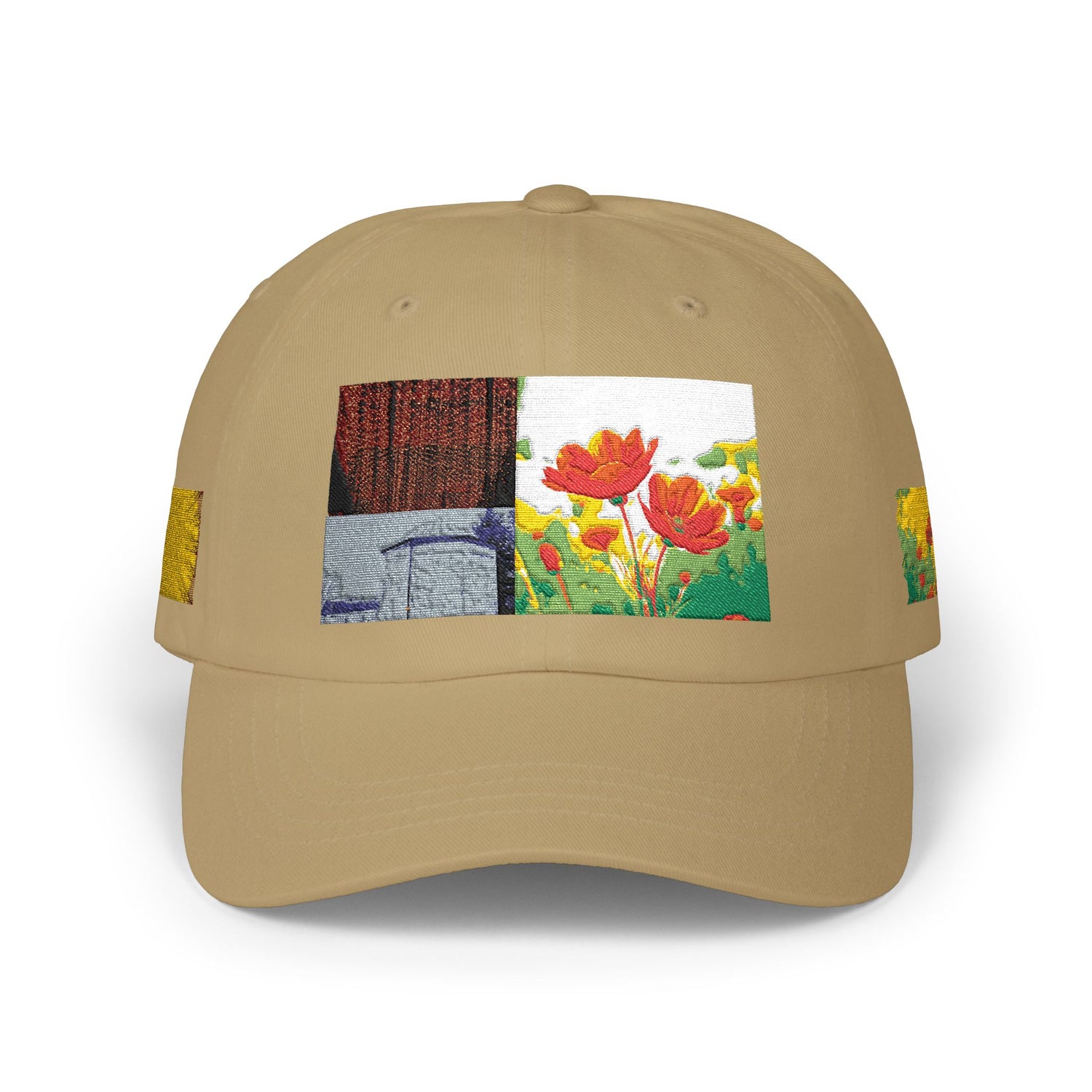 Floral Patch Dad Cap — Colorful Poppy Garden Embroidered Baseball Hat
