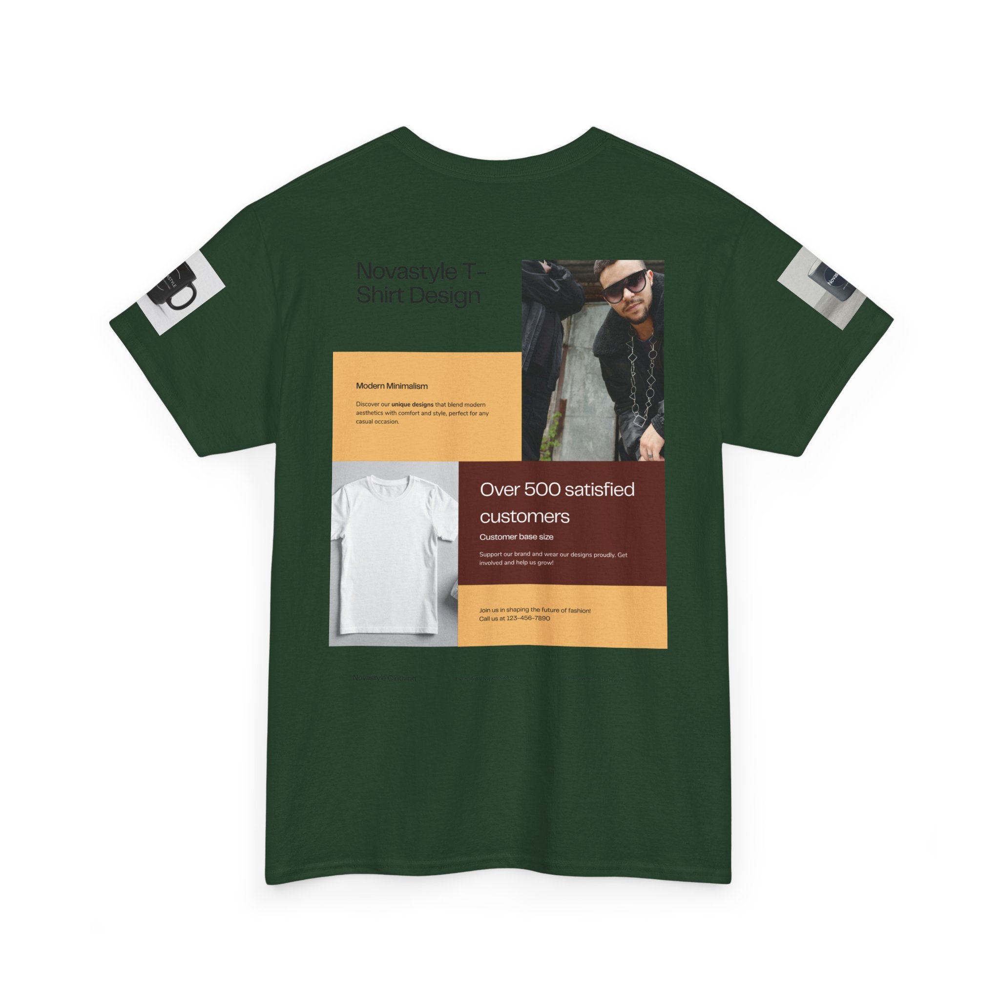 Graphic Tee — Novastyle Minimal Logo &amp; Poster Print T-Shirt
