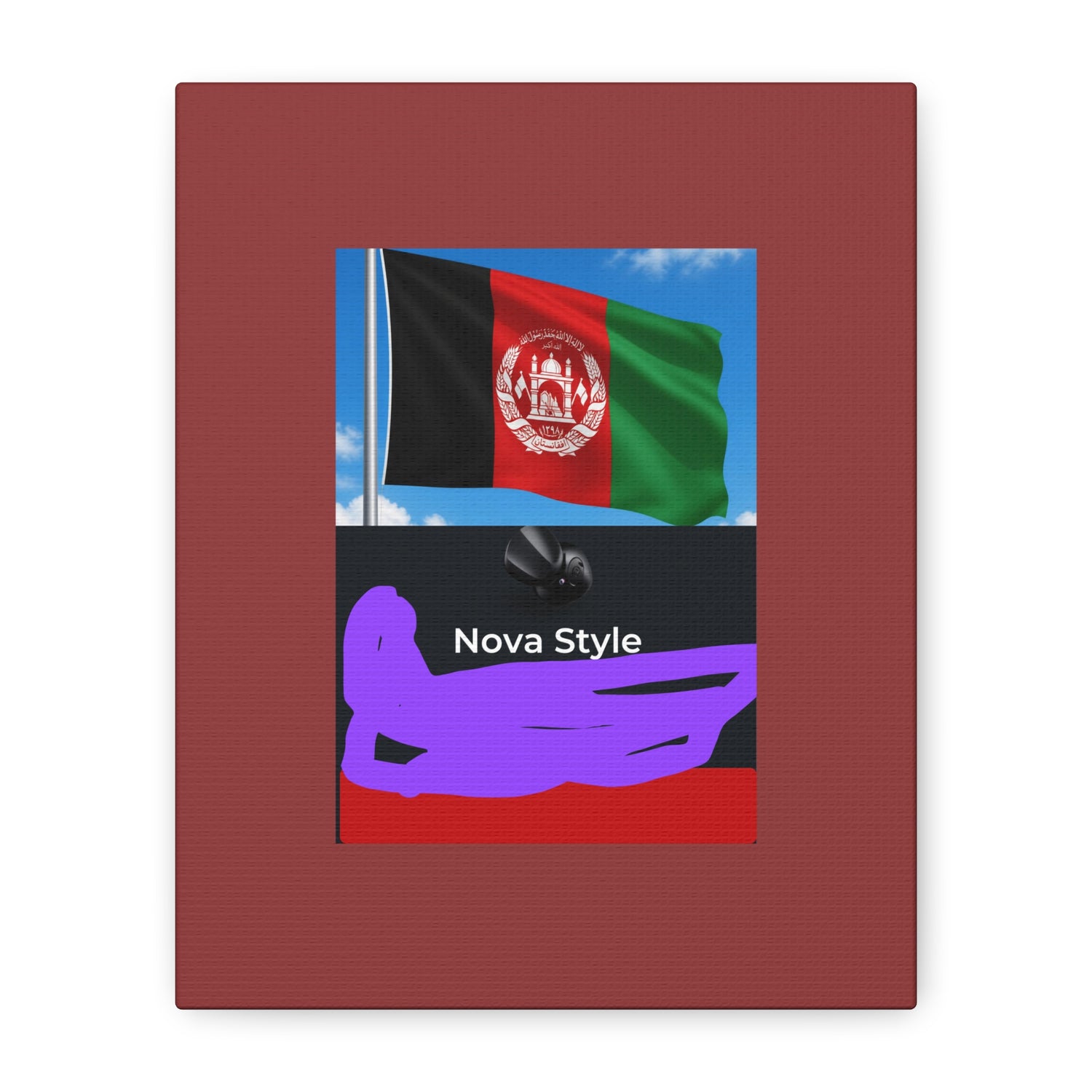 Afghan Flag Matte Canvas Print — Stretched 1.25" Wall Art
