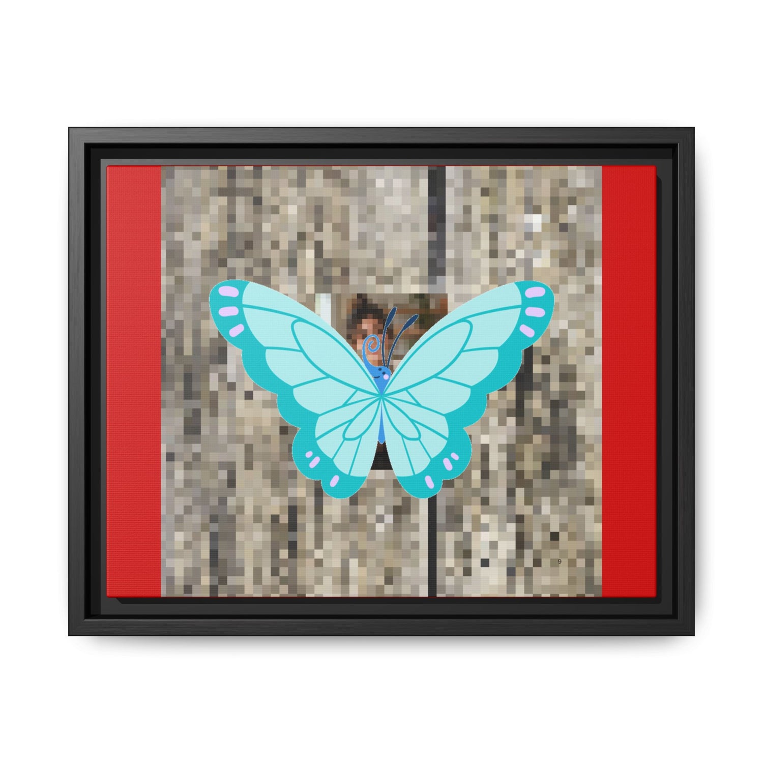 Blue Butterfly Framed Canvas Art – Matte Multi‑Color Wall Print