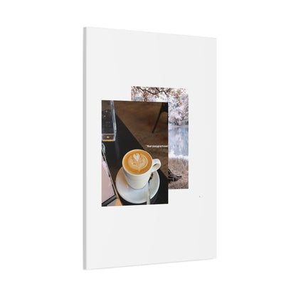 Latte &amp; Landscape Matte Canvas Wall Art — Coffee Shop Photo Collage